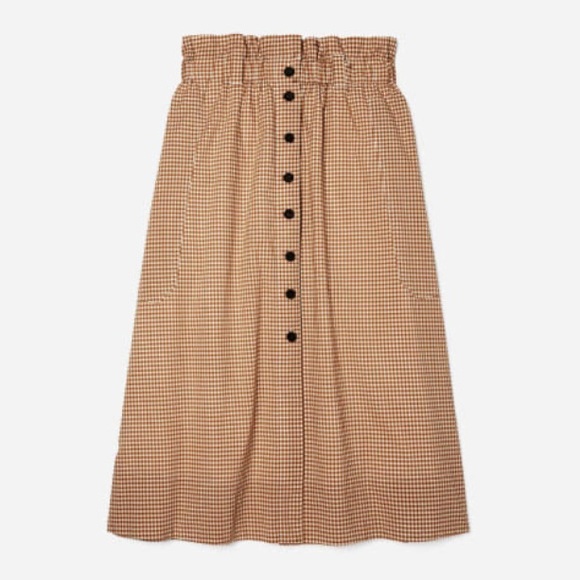 Everlane Gingham Easy Button Front Skirt - Picture 2 of 6
